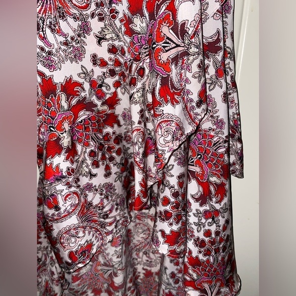 Gigi Parker Floral Midi‎ Wrap Dress Prairie Cottagecore Feminine Women L Boho - Picture 4 of 10